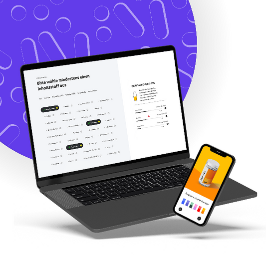 Zeigt den indyvit Konfigurator auf einem Laptop