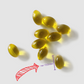 Gelbliche indyvit Leinöl-Kapseln mit Längeangabe: 13.5mm
