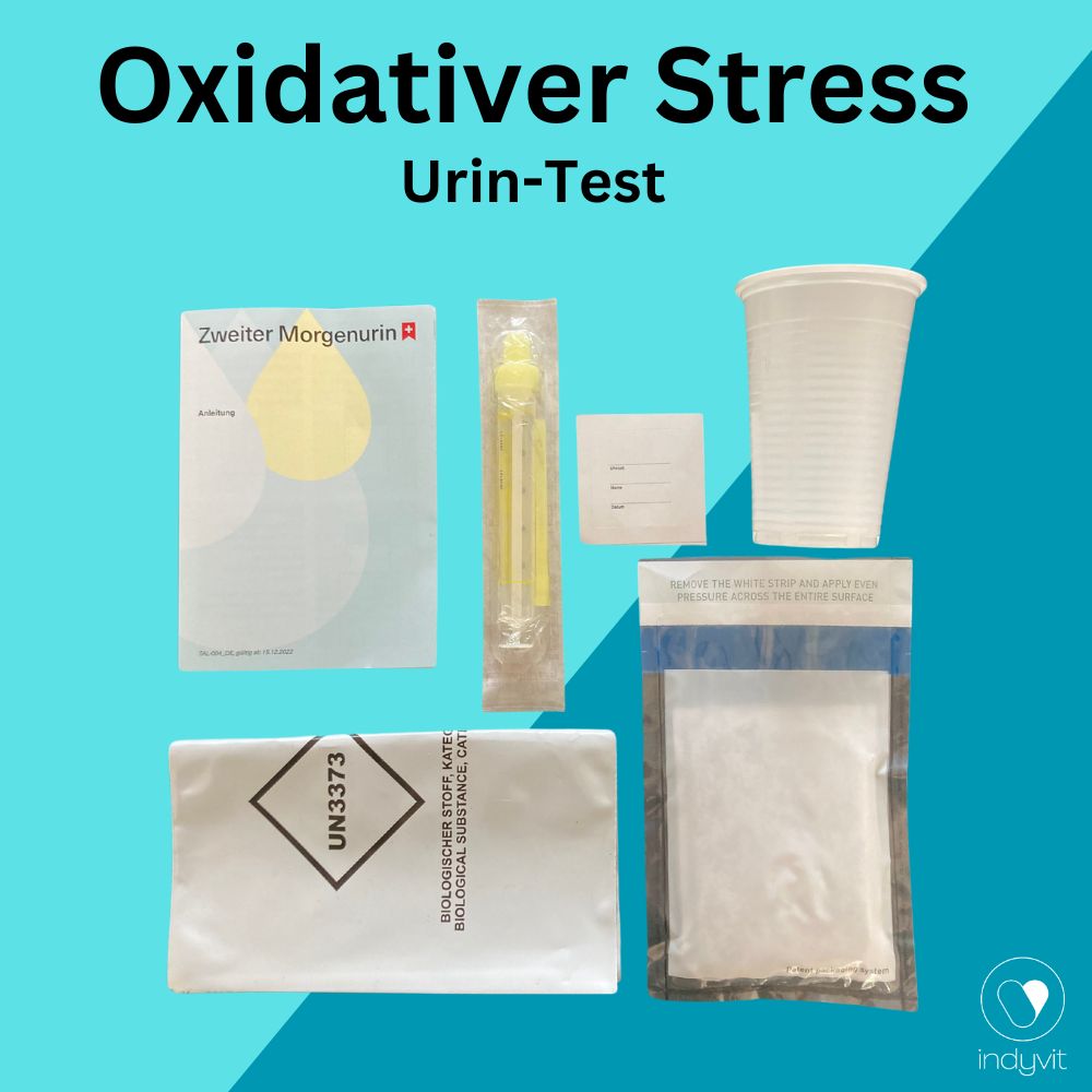 indyvit Oxidativer Stress Urintest mit allen Einzelteilen