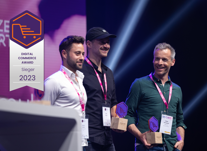 Das indyvit Team bei der Verleihung des Digital Commerce Award 2023