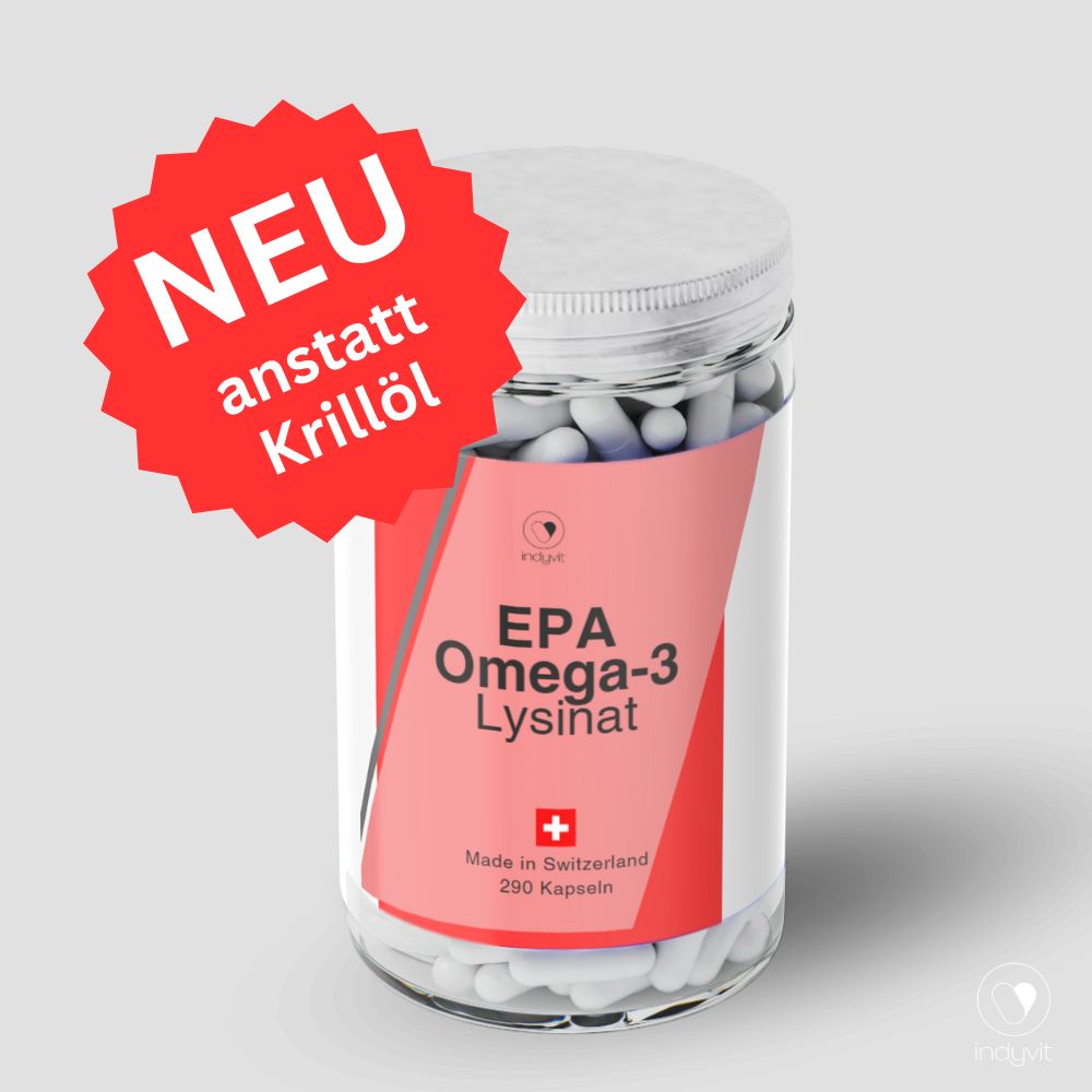 indyvit EPA Omega-3 Lysinat Kapseln mit besserer Bioverfügbarkiet als Krillöl